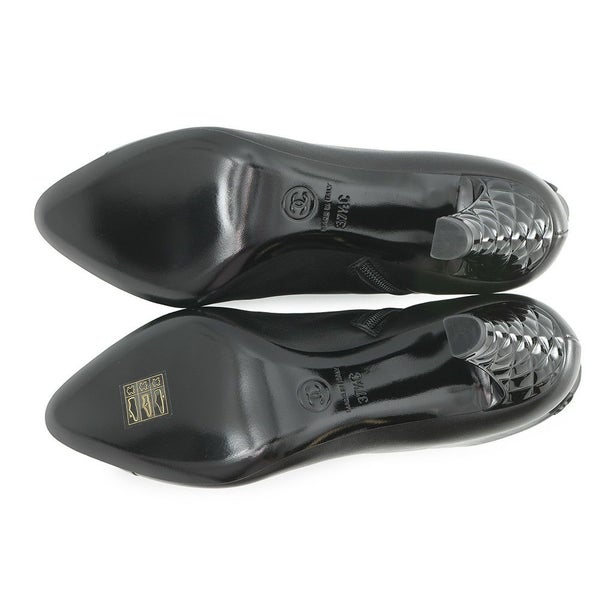 シャネル ショートブーツ ココマーク パテント レザー レディースサイズ37 1/2C G34203 CHANEL 靴 黒