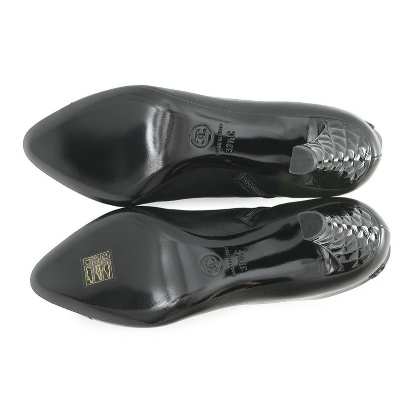 シャネル ショートブーツ ココマーク パテント レザー レディースサイズ37 1/2C G34203 CHANEL 靴 黒