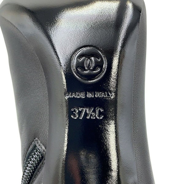 シャネル ショートブーツ ココマーク パテント レザー レディースサイズ37 1/2C G34203 CHANEL 靴 黒