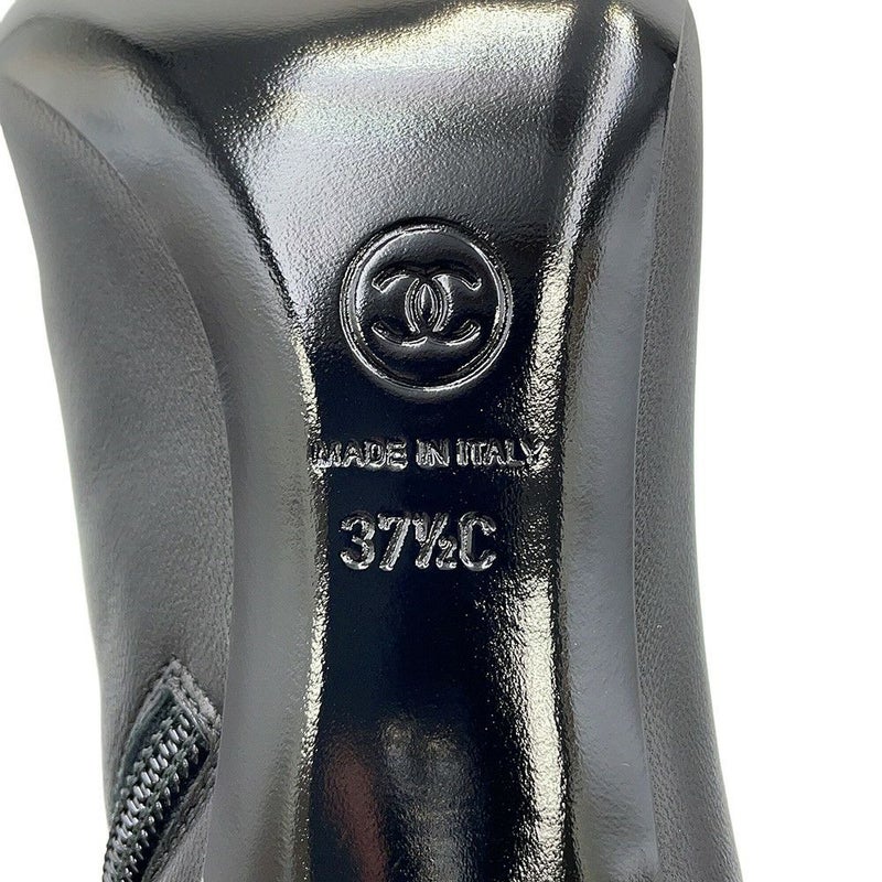 シャネル ショートブーツ ココマーク パテント レザー レディースサイズ37 1/2C G34203 CHANEL 靴 黒