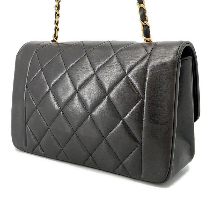 シャネル チェーンショルダーバッグ マトラッセ ココマーク ダイアナ ラムスキン A01164 CHANEL 黒