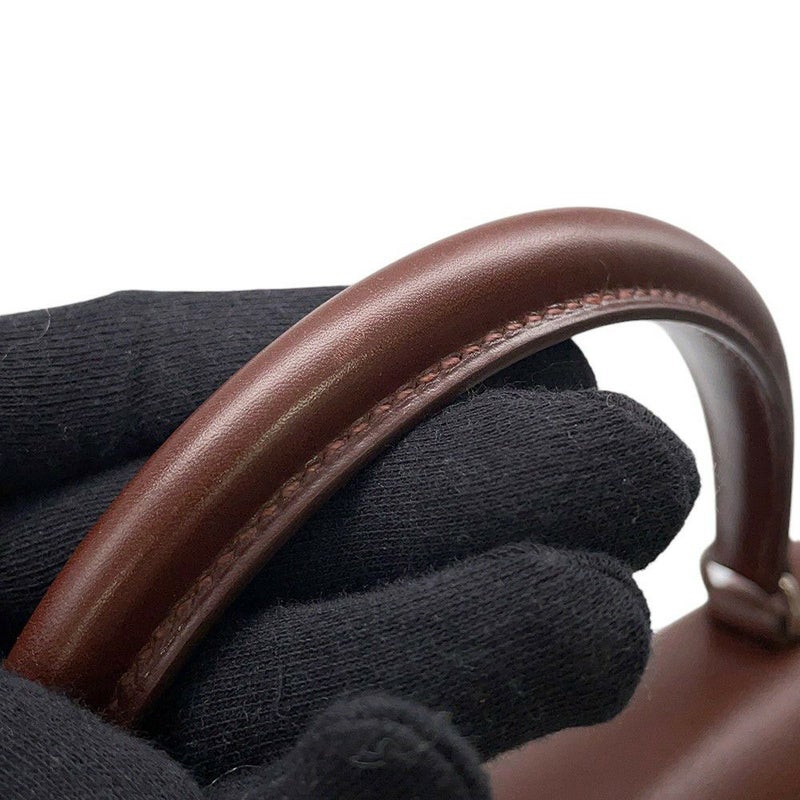 エルメス ハンドバッグ ケリー28 外縫い ノワゼット/シルバー金具 ボックスカーフ □D刻印 2wayショルダー