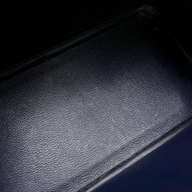 エルメス バーキン25 ブルーマリン/シルバー金具 アリゲーターマット X刻印 HERMES Birkin ハンドバッグ