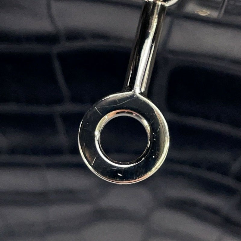 エルメス バーキン25 ブルーマリン/シルバー金具 アリゲーターマット X刻印 HERMES Birkin ハンドバッグ