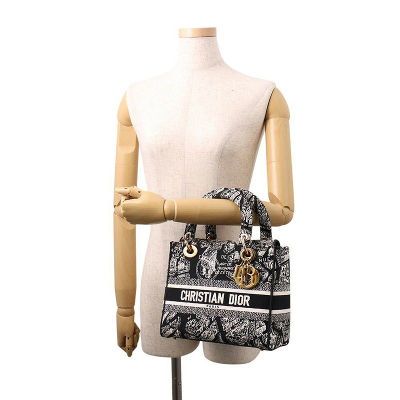 クリスチャン・ディオール ハンドバッグ レディディーライト Plan de Paris ミディアム M0565OOMP_M993 2way 黒