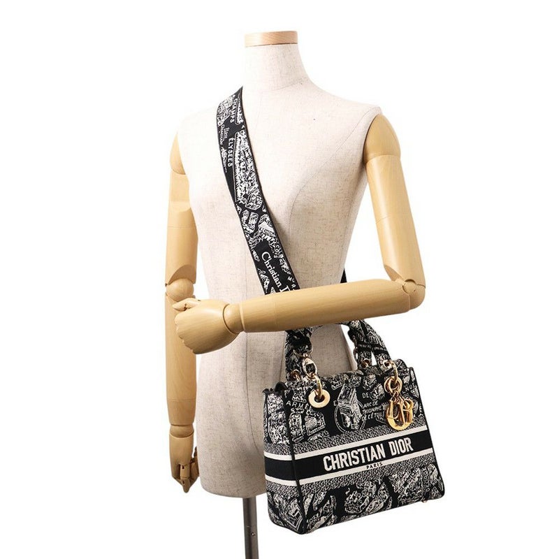 クリスチャン・ディオール ハンドバッグ レディディーライト Plan de Paris ミディアム M0565OOMP_M993 2way 黒