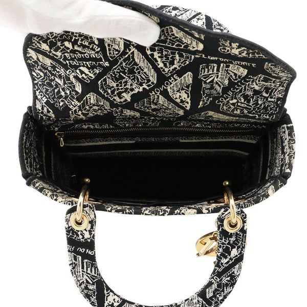 クリスチャン・ディオール ハンドバッグ レディディーライト Plan de Paris ミディアム M0565OOMP_M993 2way 黒