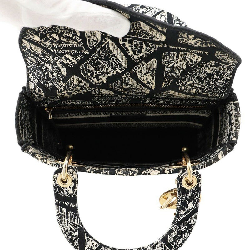 クリスチャン・ディオール ハンドバッグ レディディーライト Plan de Paris ミディアム M0565OOMP_M993 2way 黒