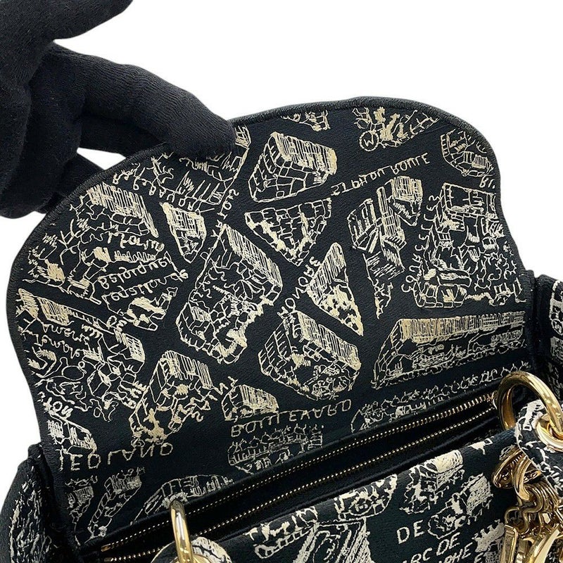 クリスチャン・ディオール ハンドバッグ レディディーライト Plan de Paris ミディアム M0565OOMP_M993 2way 黒