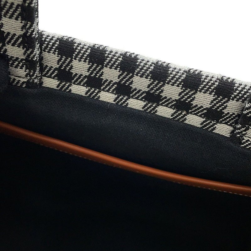 セリーヌ ハンドバッグ スモール カバ タイス チェック キャンバス 199162 CELINE 2way 黒 白