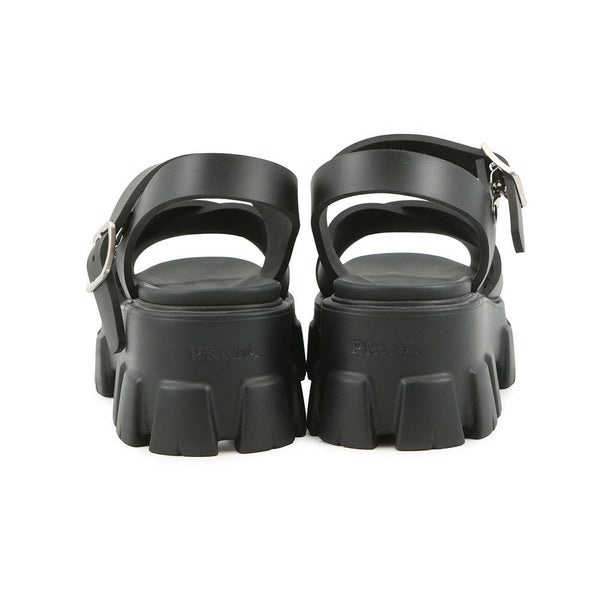 プラダ サンダル モノリス ラバー レディースサイズ38 1X382N PRADA 靴 黒