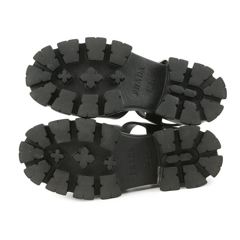 プラダ サンダル モノリス ラバー レディースサイズ38 1X382N PRADA 靴 黒