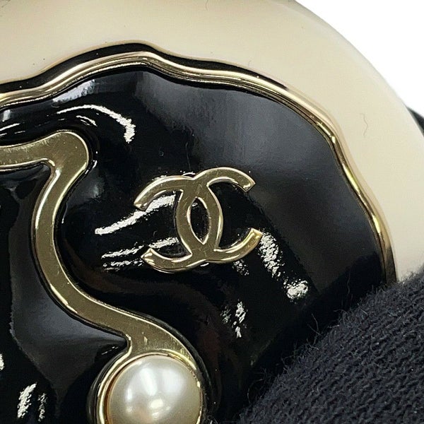 シャネル ブローチ ココマーク マドモアゼル プラスチック フェイクパール G18B CHANEL アクセサリー 白 黒