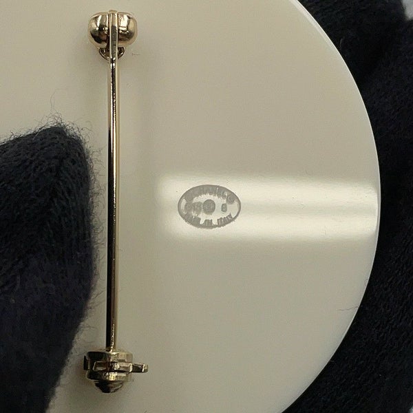 シャネル ブローチ ココマーク マドモアゼル プラスチック フェイクパール G18B CHANEL アクセサリー 白 黒