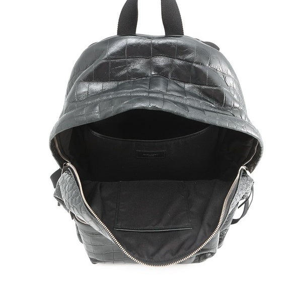 サンローランパリ バックパック シティ CITY クロコ型押しレザー 534967 SAINT LAURENT PARIS リュックサック 黒