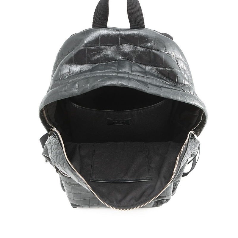 サンローランパリ バックパック シティ CITY クロコ型押しレザー 534967 SAINT LAURENT PARIS リュックサック 黒