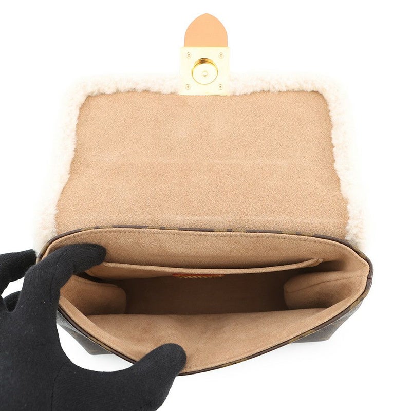 ルイヴィトン ハンドバッグ モノグラム/ムートン ロッキーBB M46318 LOUIS VUITTON 2way