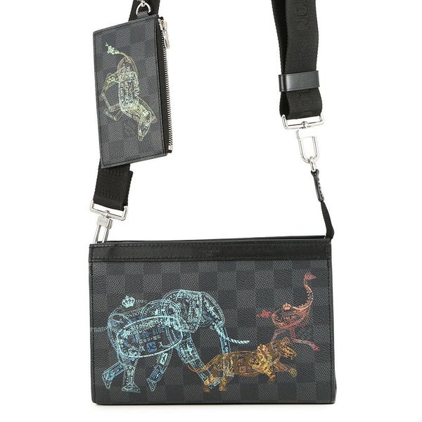 ルイヴィトン ショルダーバッグ ダミエ・グラフィット ガストン・ウェラブルウォレット N64608 LOUIS VUITTON 黒 ブラック