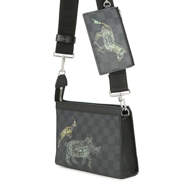 ルイヴィトン ショルダーバッグ ダミエ・グラフィット ガストン・ウェラブルウォレット N64608 LOUIS VUITTON 黒 ブラック