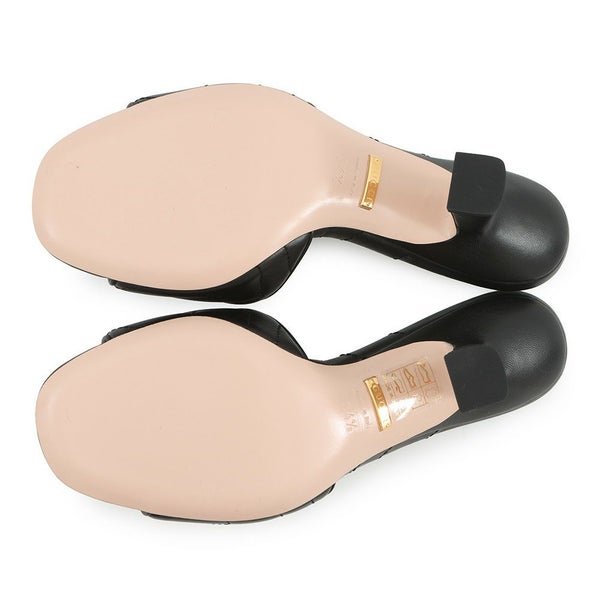 グッチ サンダル GGマーモント ミュール レザー レディースサイズ34 1/2 674839 GUCCI 靴 黒