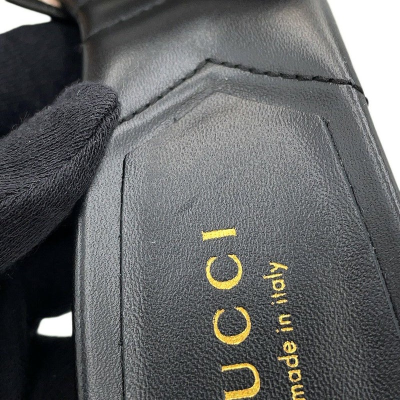 グッチ サンダル GGマーモント ミュール レザー レディースサイズ34 1/2 674839 GUCCI 靴 黒