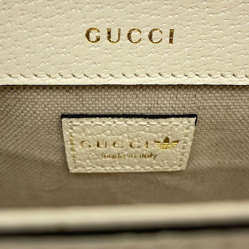 グッチ ショルダーバッグ ホースビット1955 アディダスコラボ レザー 659574 GUCCI 白 黒
