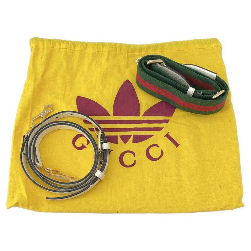 グッチ ショルダーバッグ ホースビット1955 アディダスコラボ レザー 659574 GUCCI 白 黒