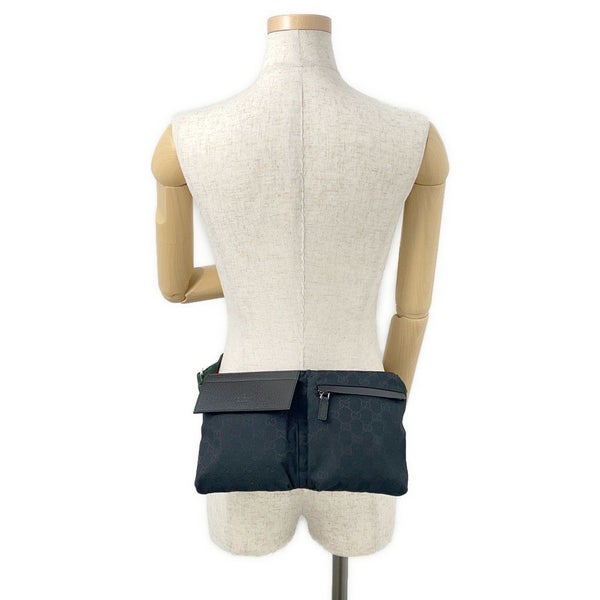 グッチ ボディバッグ シェリーライン GGキャンバス 285566 GUCCI バッグ ウエストバッグ ウエストボーチ 黒