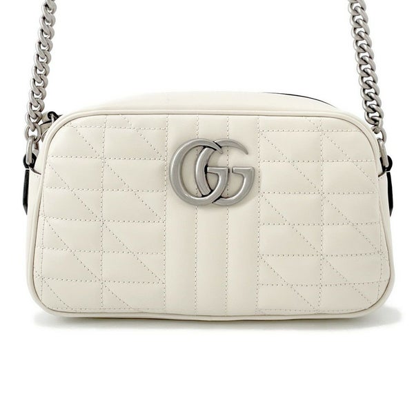 グッチ ショルダーバッグ GGマーモント キルティング スモール レザー 846312 GUCCI バッグ 白 アウトレット品