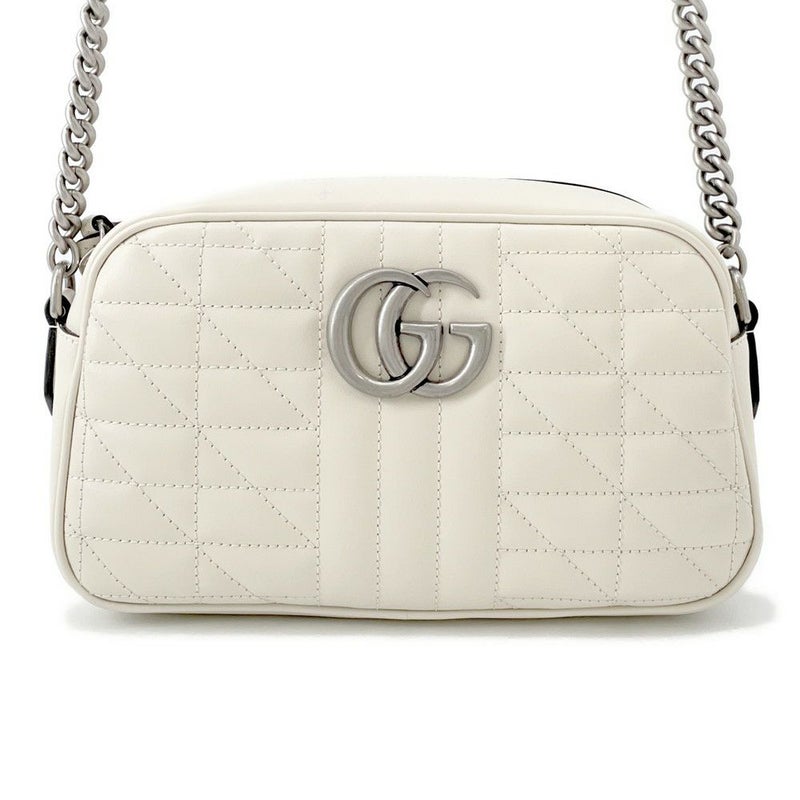 グッチ ショルダーバッグ GGマーモント キルティング スモール レザー 846312 GUCCI バッグ 白 アウトレット品