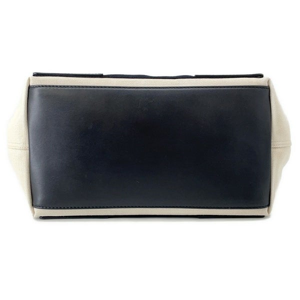 バレンシアガ トートバッグ ネイビーカバス S ポーチ付 339933 BALENCIAGA 黒 白