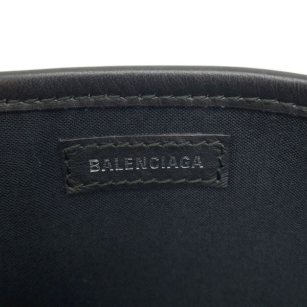 バレンシアガ トートバッグ ネイビーカバス S ポーチ付 339933 BALENCIAGA 黒 白