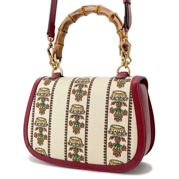 グッチ ハンドバッグ バンブー MUSIC IS MINE ミディアム レザー/キャンバス 679632 GUCCI 2way