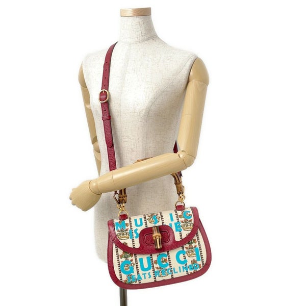 グッチ ハンドバッグ バンブー MUSIC IS MINE ミディアム レザー/キャンバス 679632 GUCCI 2way