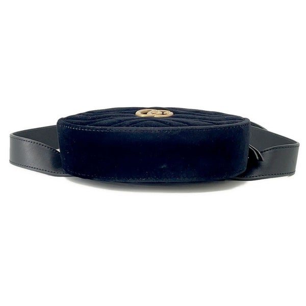 グッチ ウエストバッグ GGマーモント キルティング レザー/ベロア 476434 GUCCI バッグ ウエストポーチ 黒