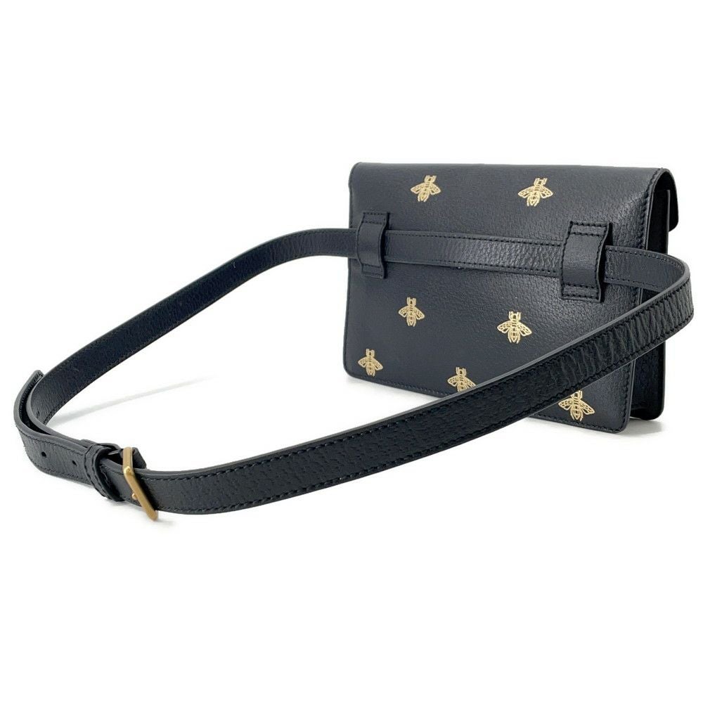 グッチ ボディバッグ ウエストポーチブラック GUCCI GUCCI（グッチ） レザー ベルトバッグ ボディバッグ ウエストバッグ
