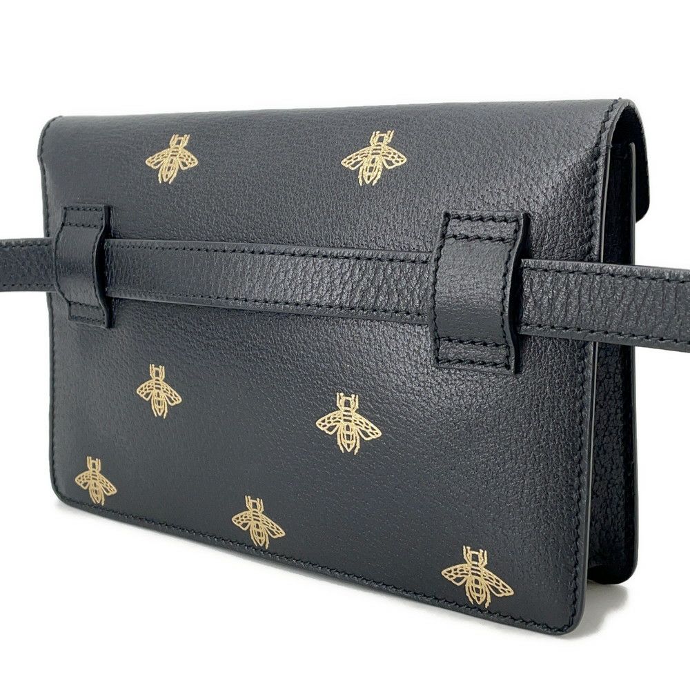グッチ ボディバッグ ウエストポーチブラック GUCCI GUCCI（グッチ） レザー ベルトバッグ ボディバッグ ウエストバッグ