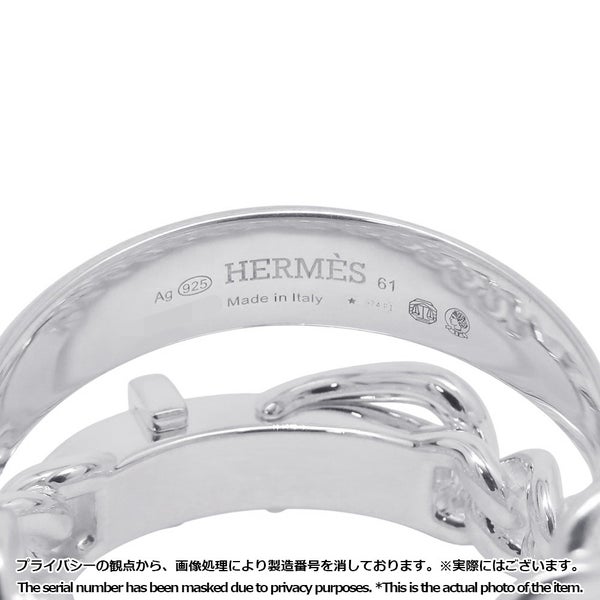 エルメス リング ブックルセリエ アンフレクシブル SV925シルバー リングサイズ61 HERMES 指輪 ジュエリー
