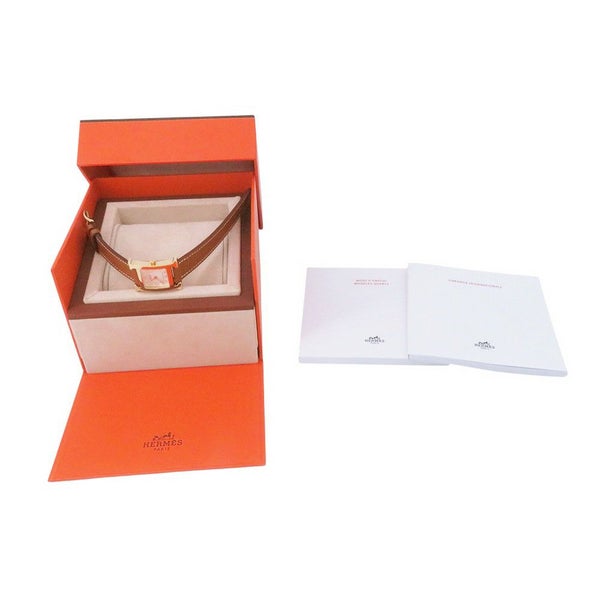 エルメス Hウォッチ PM エプソン/ゴールド HH1.201/W404380WW00 HERMES 腕時計 シルバーオパーリン文字盤 クォーツ