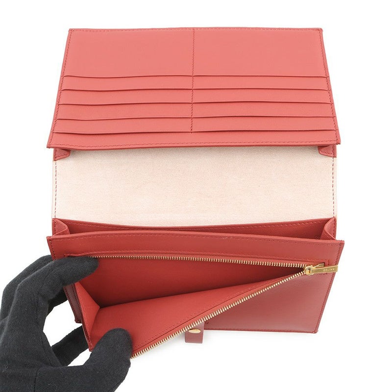 セリーヌ 長財布 ラージ ストラップ マルチファクション レザー 104873 CELINE 二つ折り バイカラー