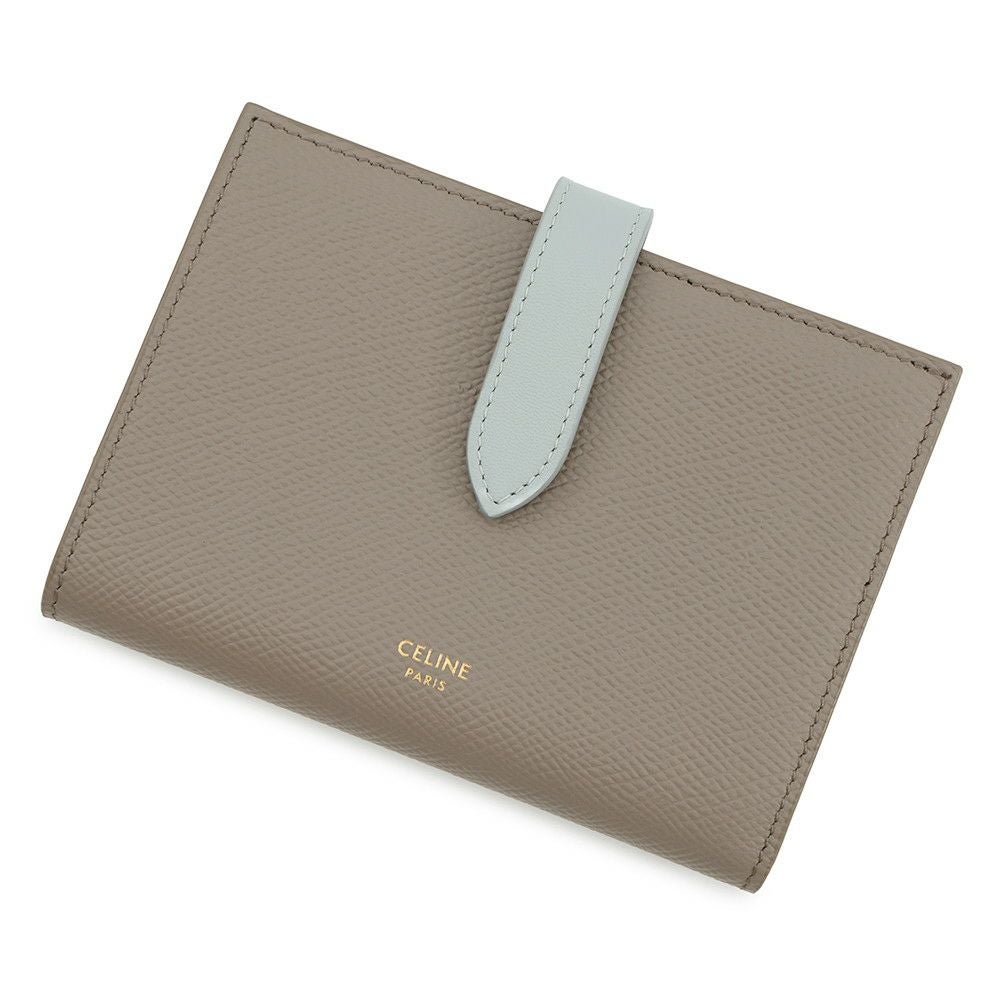 セリーヌ 二つ折り財布 ミディアム ストラップウォレット バイカラー グレインドカーフレザー 10B643BRU CELINE 財布 セリーヌ 二つ折り財布 ミディアム ストラップウォレット バイカラー