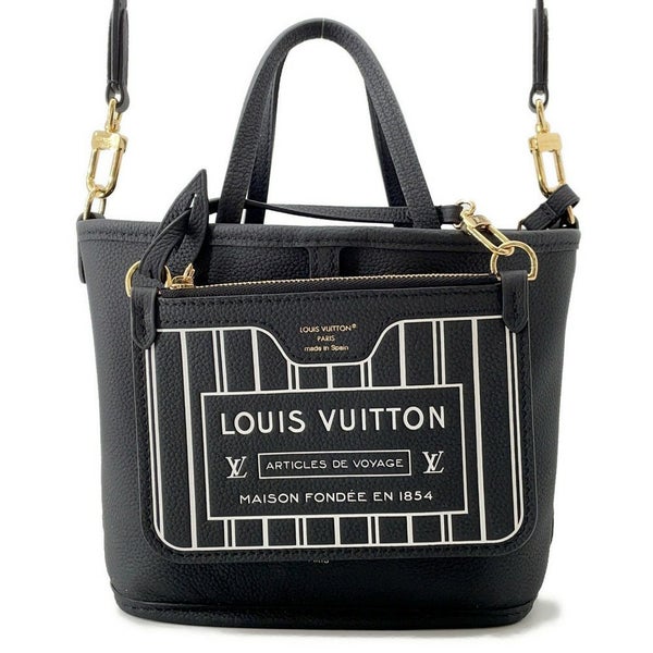 ルイヴィトン トートバッグ モノグラム/グレインレザー ネヴァーフル・インサイドアウトBB M12099 2wayショルダー 黒 ブラック