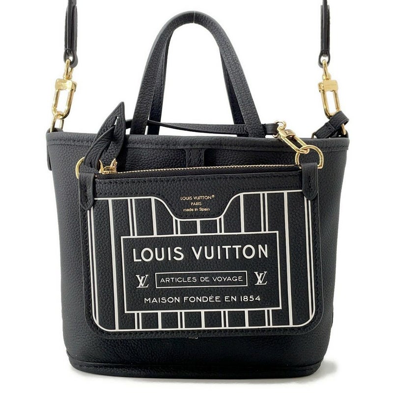 ルイヴィトン トートバッグ モノグラム/グレインレザー ネヴァーフル・インサイドアウトBB M12099 2wayショルダー 黒 ブラック