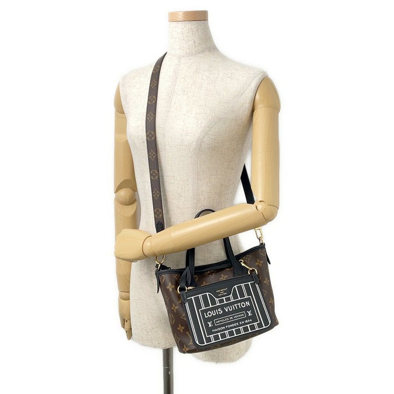 ルイヴィトン トートバッグ モノグラム/グレインレザー ネヴァーフル・インサイドアウトBB M12099 2wayショルダー 黒 ブラック