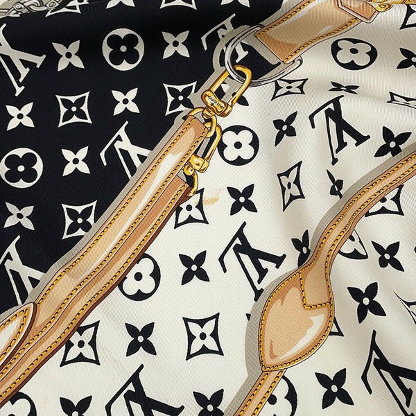 ルイヴィトン スカーフ カレ・モノグラム コンフィデンシャル シルク M78667 LOUIS VUITTON 黒 ブラック