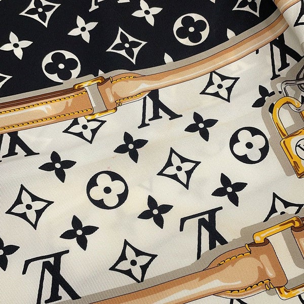 ルイヴィトン スカーフ カレ・モノグラム コンフィデンシャル シルク M78667 LOUIS VUITTON 黒 ブラック
