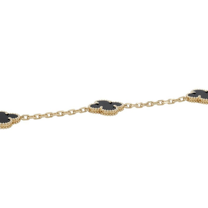 ヴァンクリーフ&アーペル ネックレス ヴィンテージ アルハンブラ ネックレス 10モチーフ オニキス K18YGイエローゴールド VCARA42700