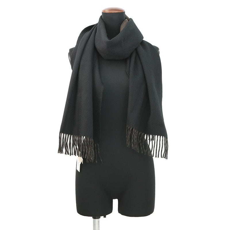 エルメス マフラーレクトヴェルソ リバーシブル ブラック/カフェ カシミヤ HERMES ストール メンズ