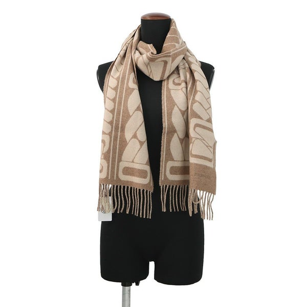 エルメス マフラー クリック・セ・ヌエ マロン・グラッセ/クレ カシミヤ バイカラー HERMES ストール