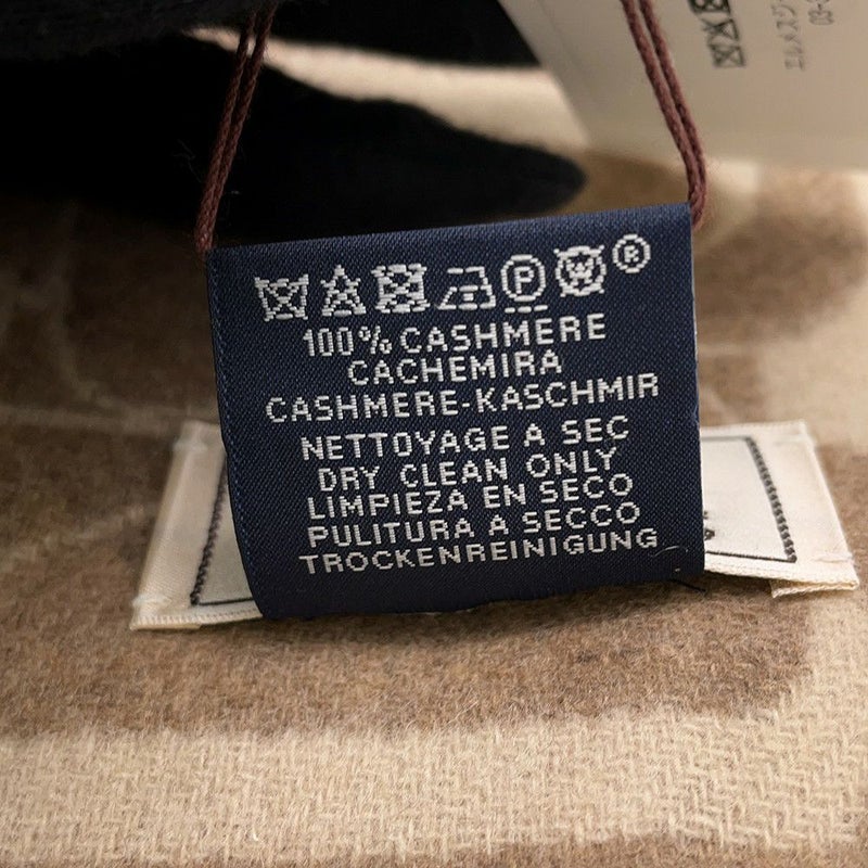 エルメス マフラー クリック・セ・ヌエ マロン・グラッセ/クレ カシミヤ バイカラー HERMES ストール